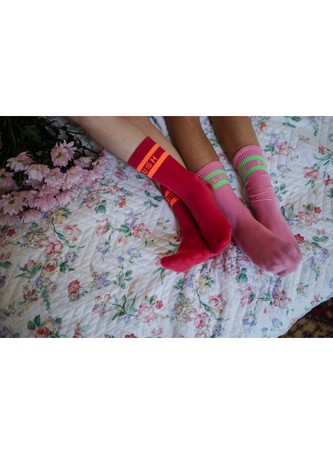 Petit Blush - Sport socks - Raspberry/Neon orange