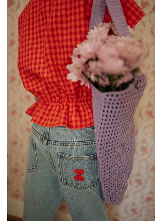 Petit Blush - Blouse elastic waist - Check red