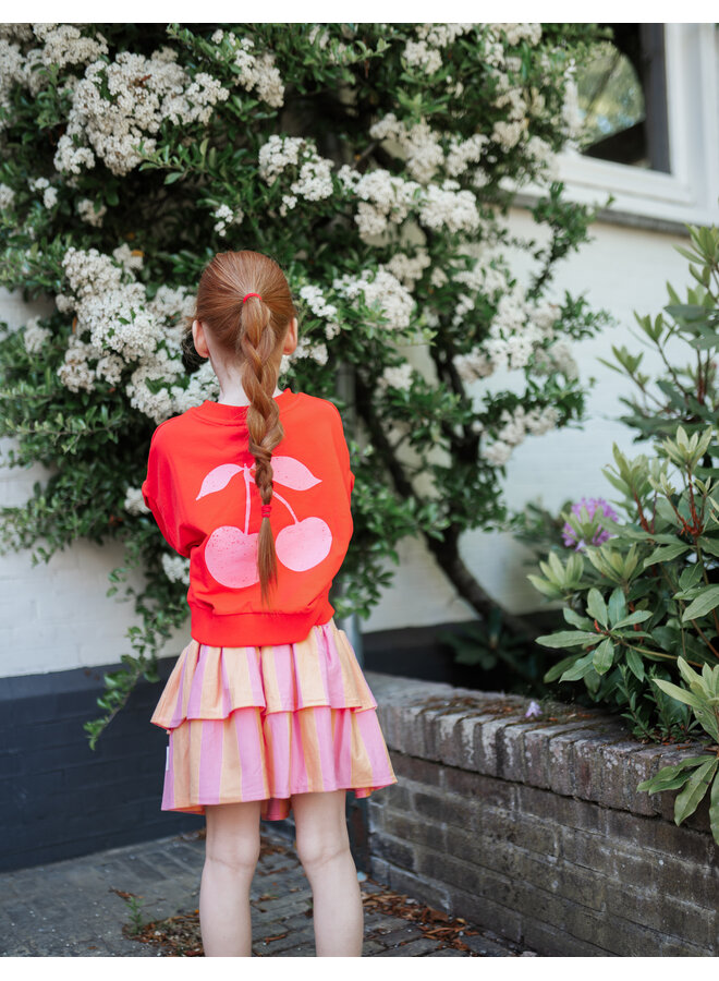 Petit Blush - Stripe smock skirt - Cashmere rose/Peach cobbler
