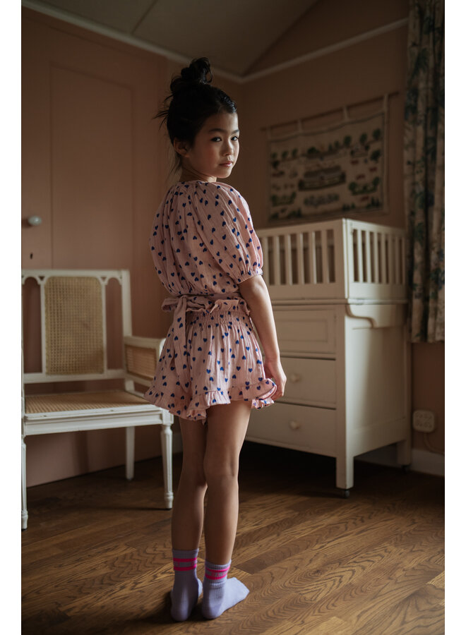 Petit Blush - Adele blouse - Candy hearts AOP