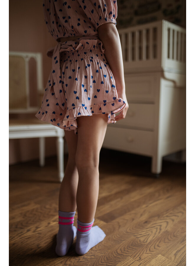 Petit Blush - Smock frill short - Candy hearts AOP