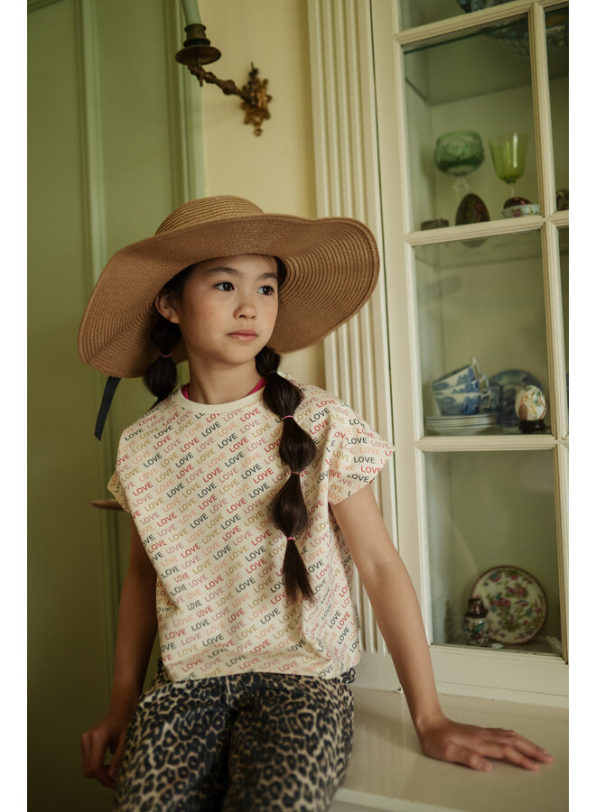 Petit Blush - Simple t-shirt - Love text AOP