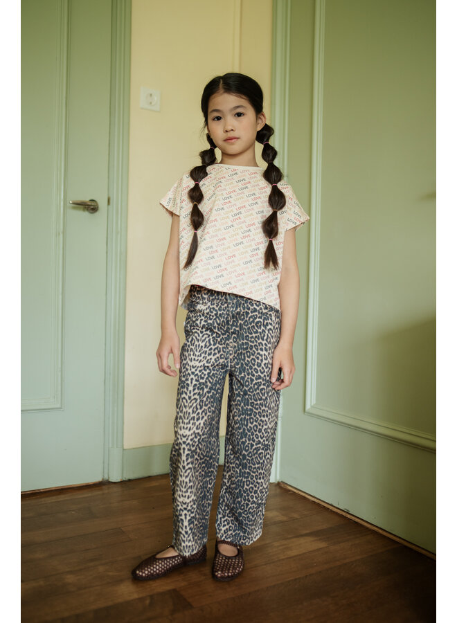 Petit Blush - Simple t-shirt - Love text AOP