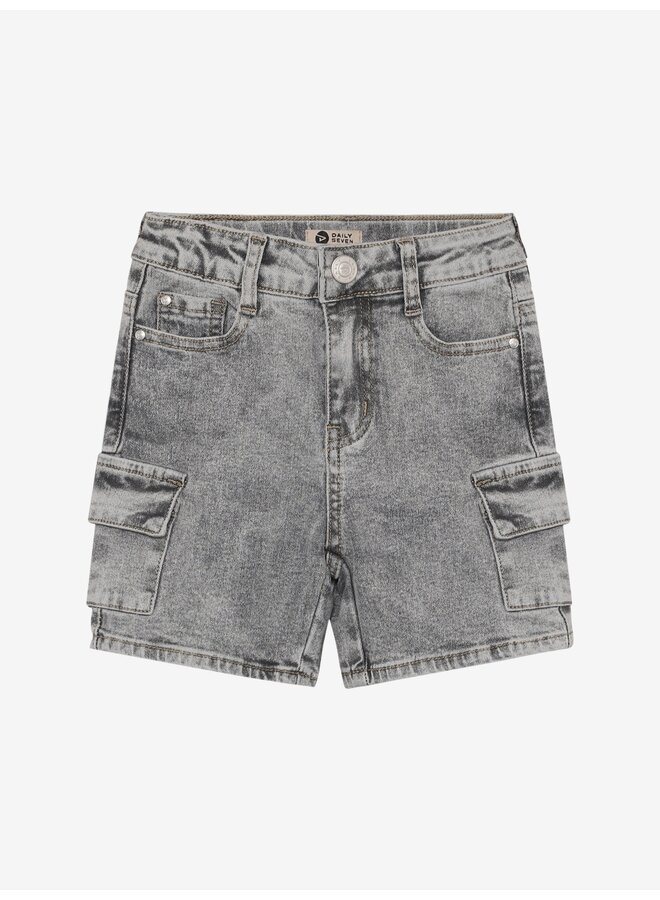 Denim cargo shorts - Grey denim