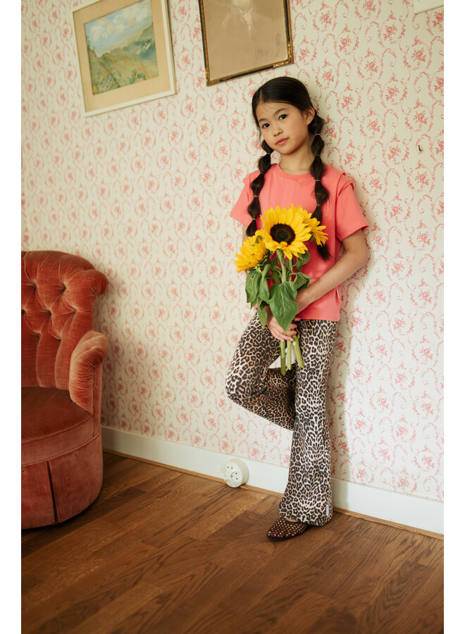 Petit Blush - Bowie flared pants - Leopard AOP