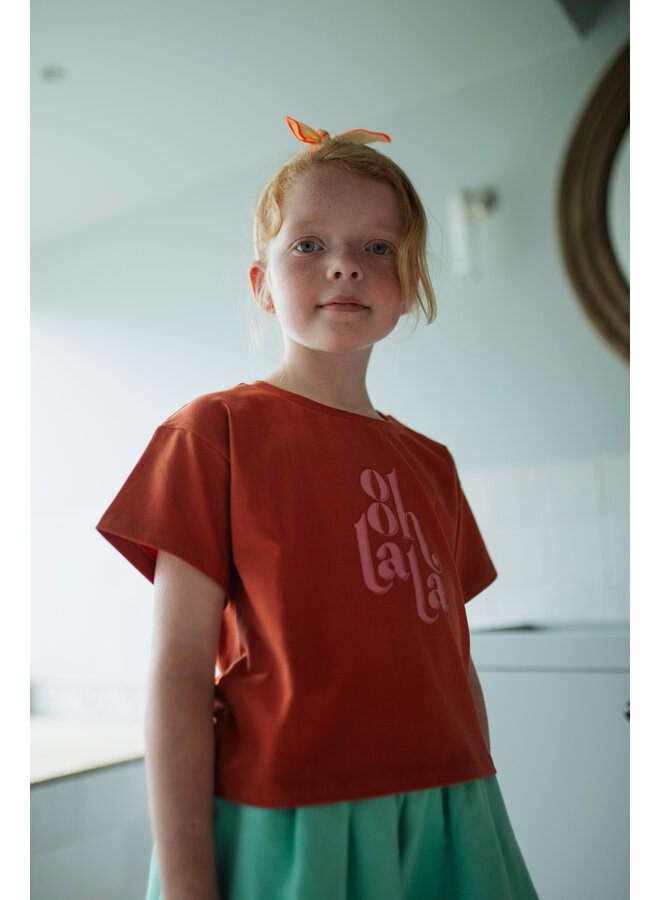 Petit Blush - T-shirt ooh lala - Burnt brick
