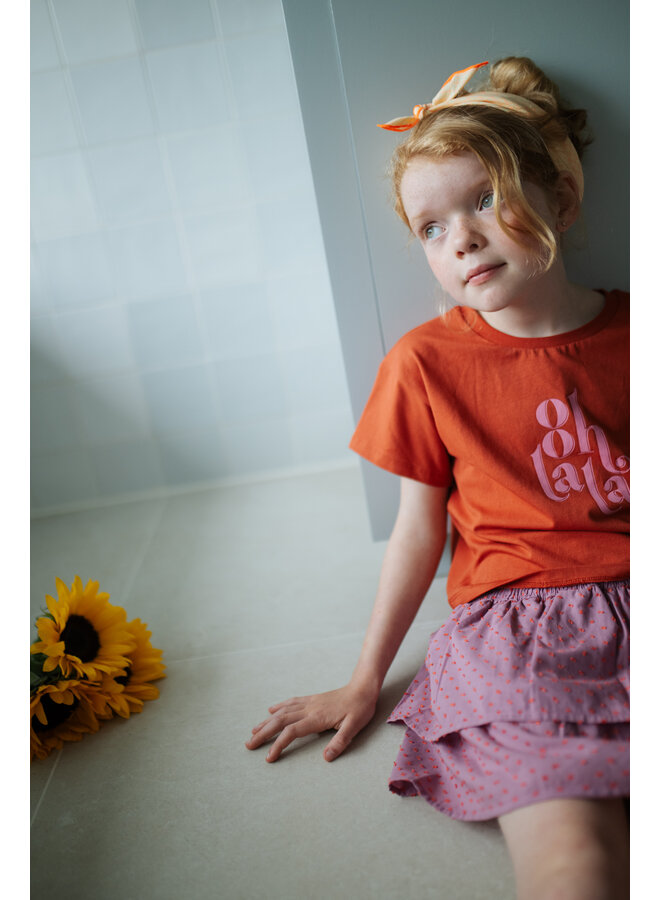 Petit Blush - T-shirt ooh lala - Burnt brick