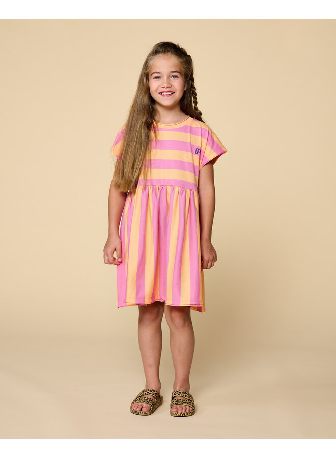 Petit Blush - Stripe dress - Cashmere rose/Peach cobbler