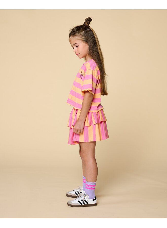 Petit Blush - Stripe smock skirt - Cashmere rose/Peach cobbler