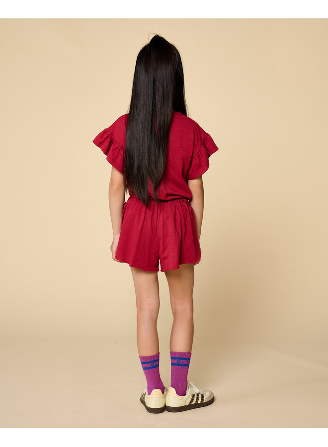 Petit Blush - Bella ruffle tee - Garnet