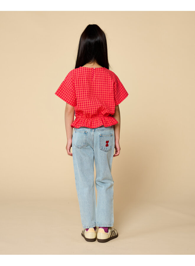 Petit Blush - Blouse elastic waist - Check red