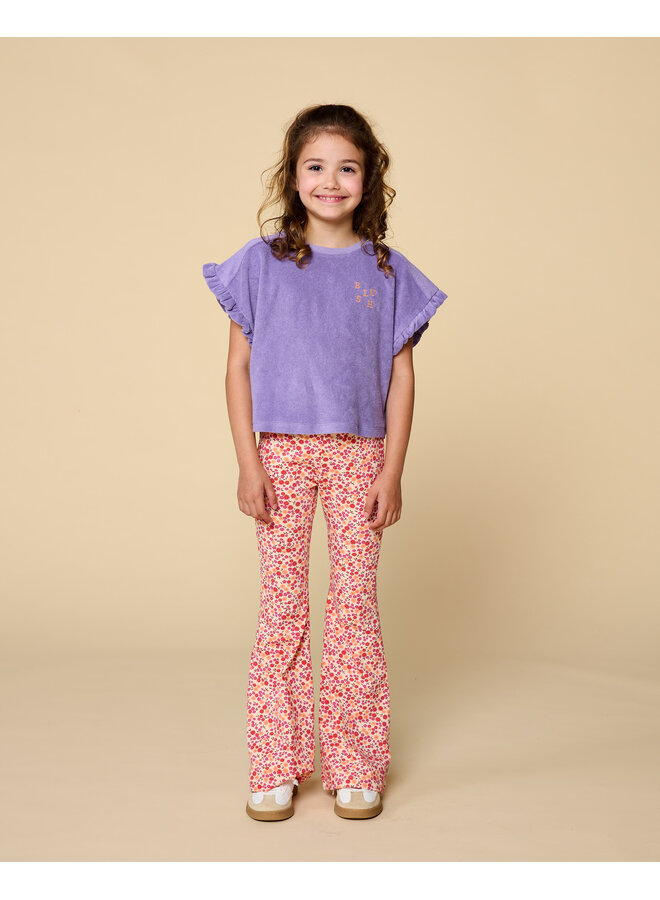 Petit Blush - Bowie flared pants - Small flowers AOP