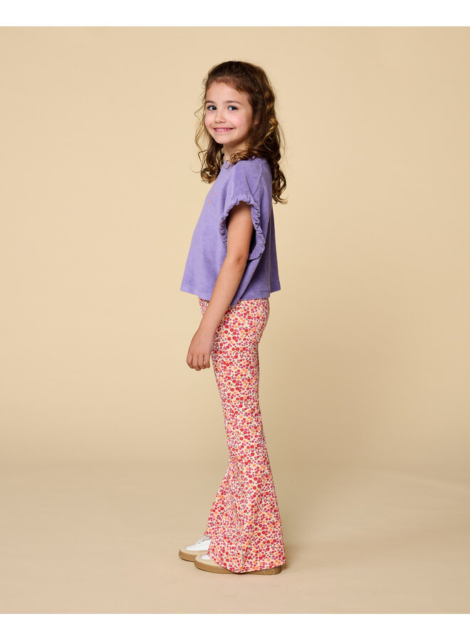 Petit Blush - Bowie flared pants - Small flowers AOP