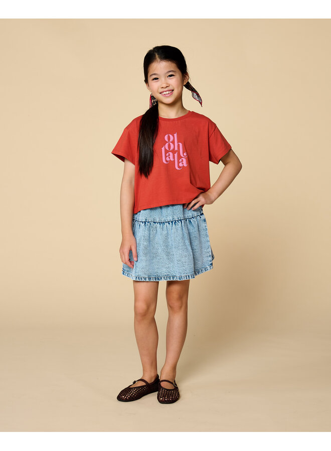 Petit Blush - T-shirt ooh lala - Burnt brick