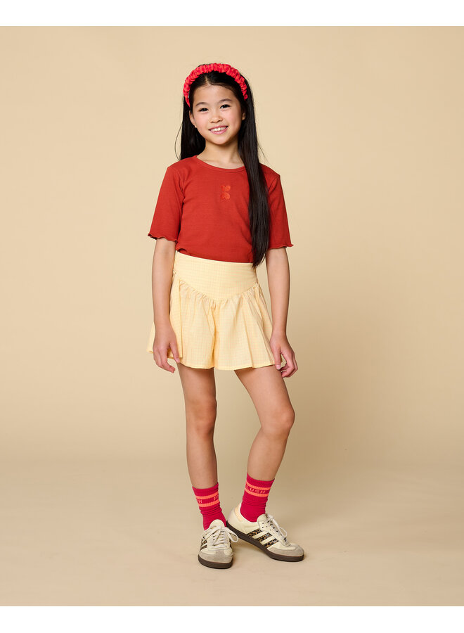 Petit Blush - Rib t-shirt - Burnt brick