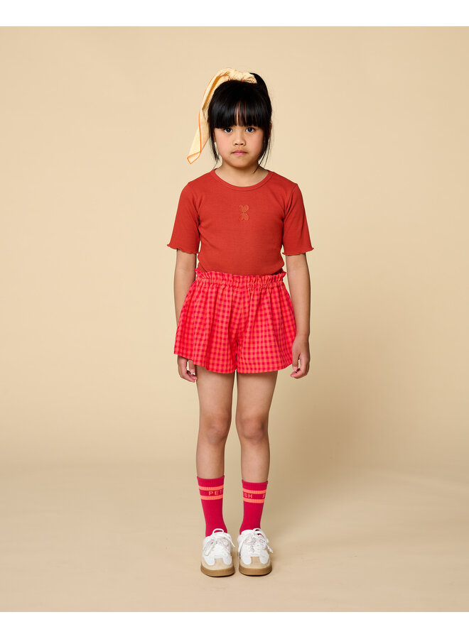 Petit Blush - Ruffle short - Check red