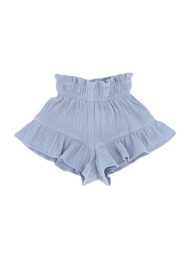Ruffle shorts Pearl - Vintage blue