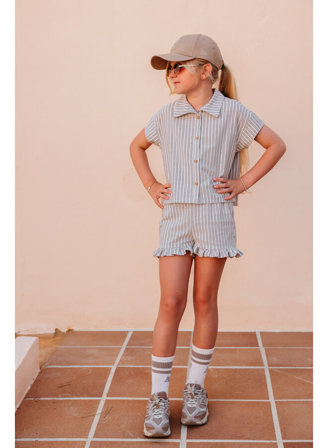 The littlecuties - Blouse Fine - Stripe taupe