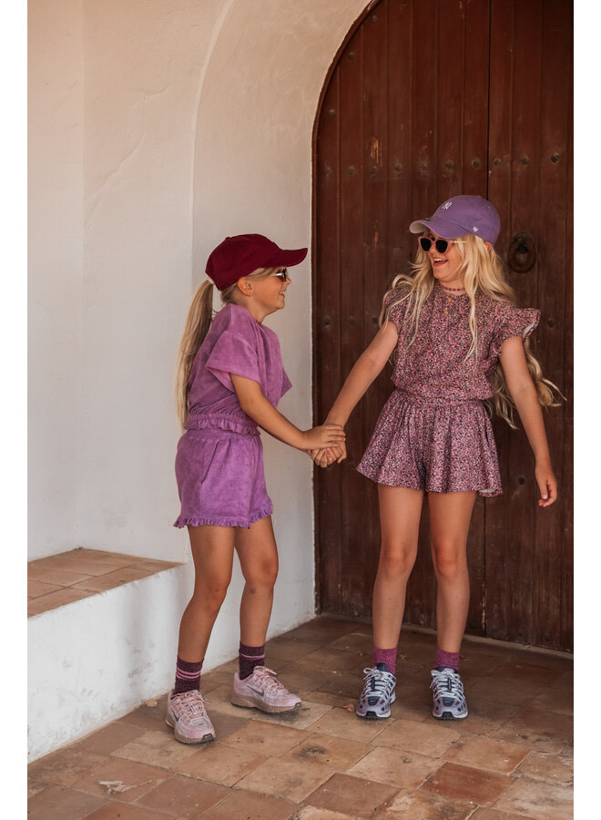 The littlecuties - Shorts Lola - Flowers mauve