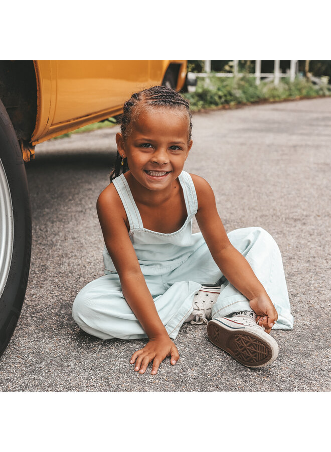 Your Wishes - Chambray ruffle pants - Sunlit blue