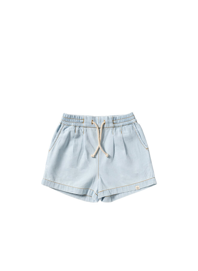 Your Wishes - Chambray relaxed shorts - Sunlit blue
