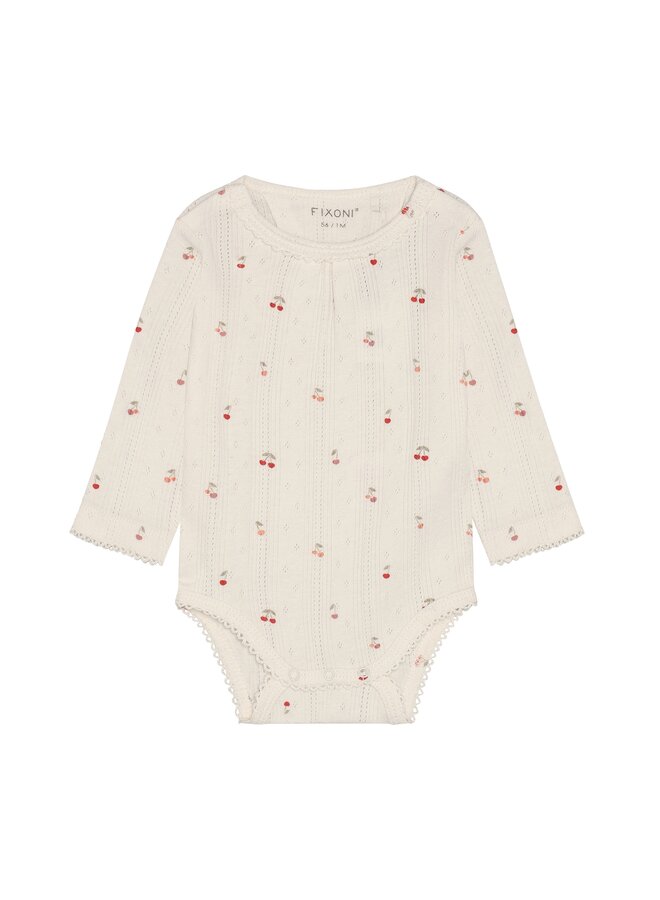 Fixoni - Body ls pointelle AOP - Eggnog