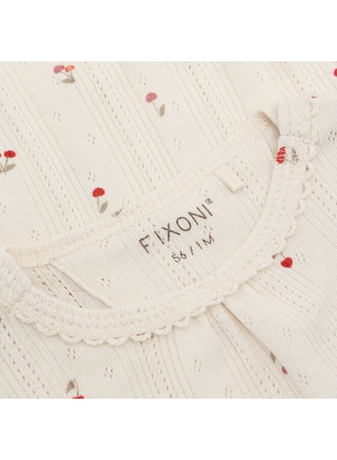 Fixoni - Body ls pointelle AOP - Eggnog