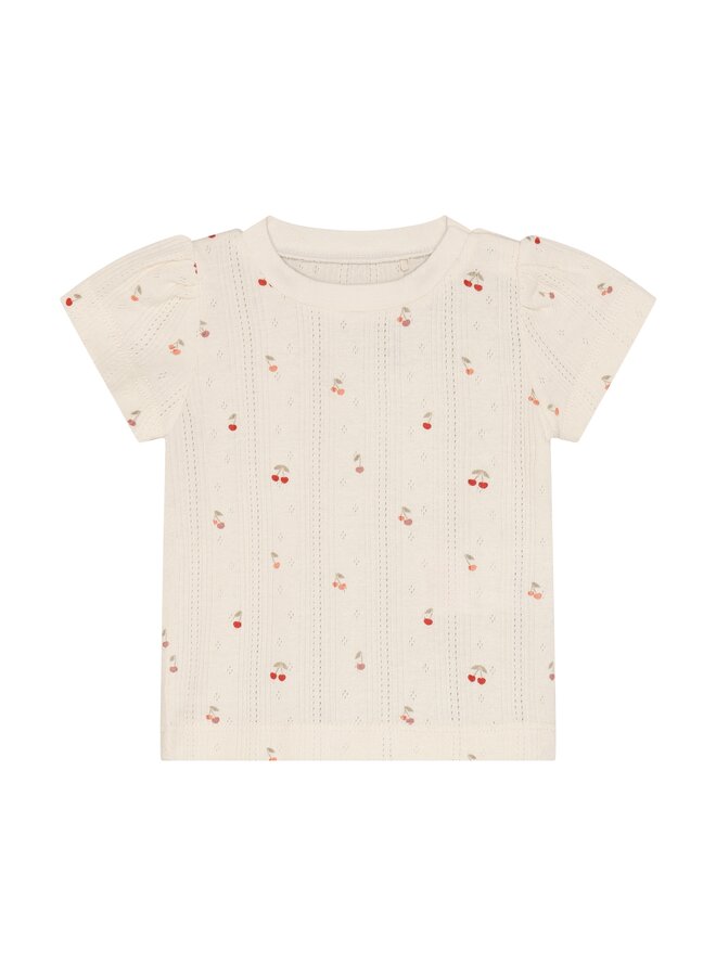 Fixoni - T-shirt ss pointelle - Eggnog