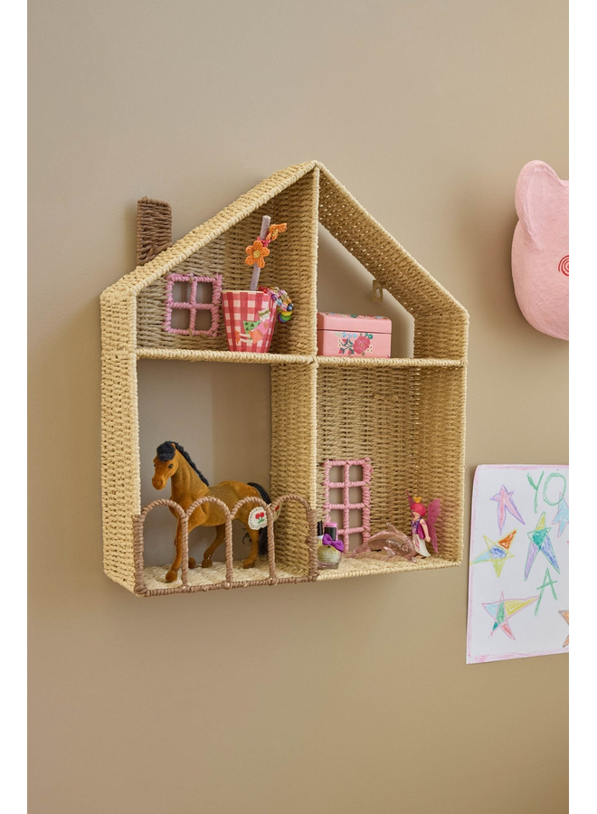 Huis wandplank - Roze