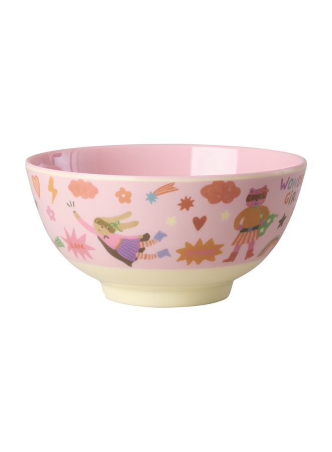 rice - Medium melamine kom - Roze hero print