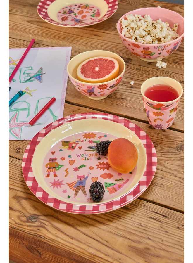 rice - Kleine melamine kom - Roze hero print