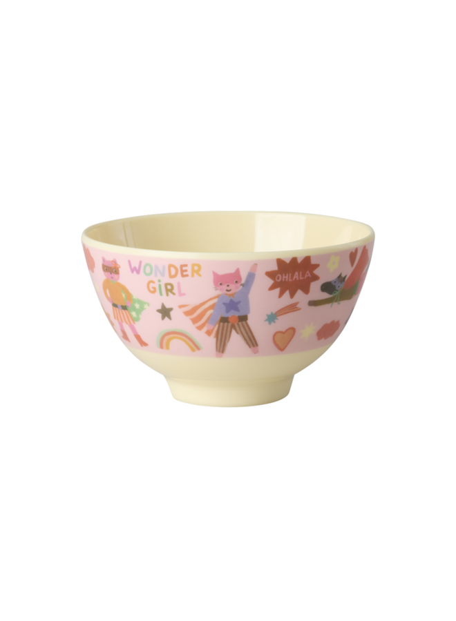 Kleine melamine kom - Roze hero print