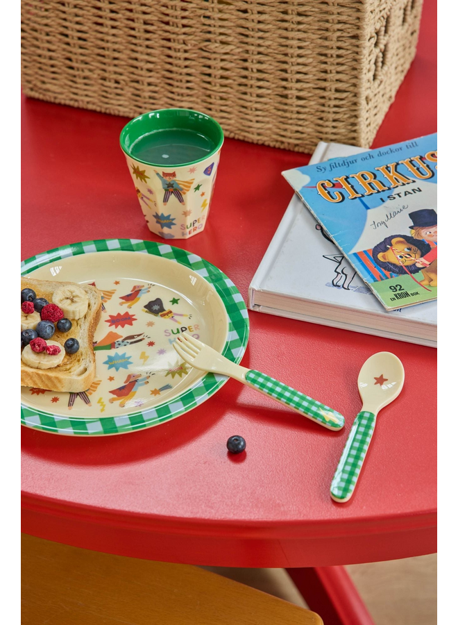 rice - Medium melamine beker - Groen hero print