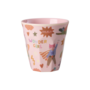 rice - Medium melamine beker - Roze hero print