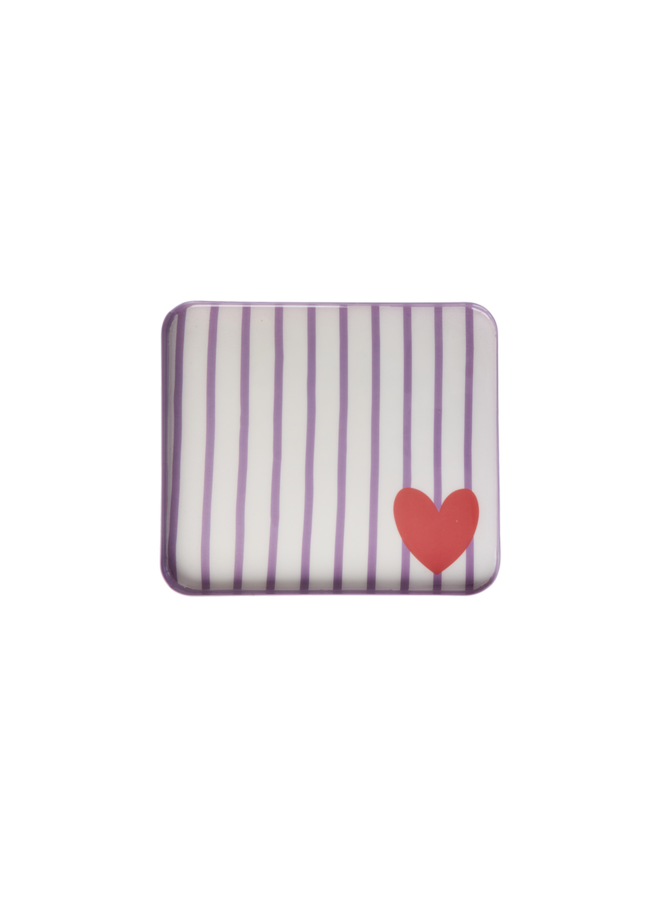 rice - Kleine rechthoekige metalen serveerschaal - Paars