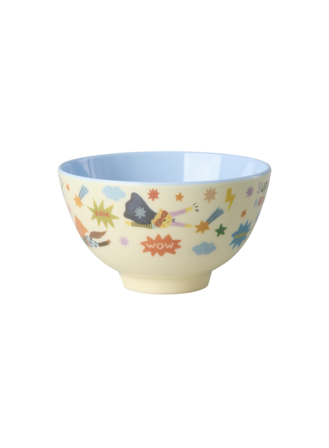 Kleine melamine kom - Zachtblauw hero print