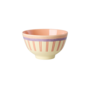 rice - Kleine melamine kom - Crème stripey love print