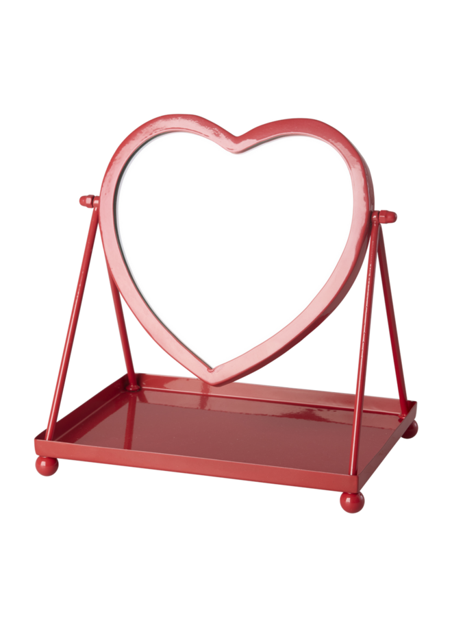 Hart spiegel metaal - Rood