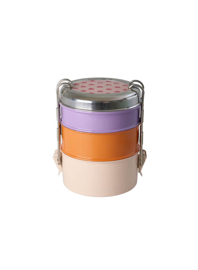 rice - Rond roestvrijstalen lunchbox - Heart print
