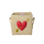 rice - Klein vierkant raffia mand - Hart