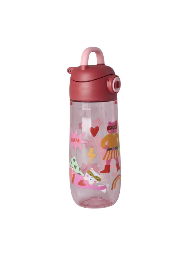 Tritan fles - Roze hero print