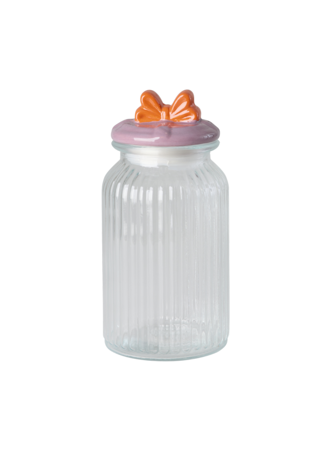 Groot strik glas pot - Paars