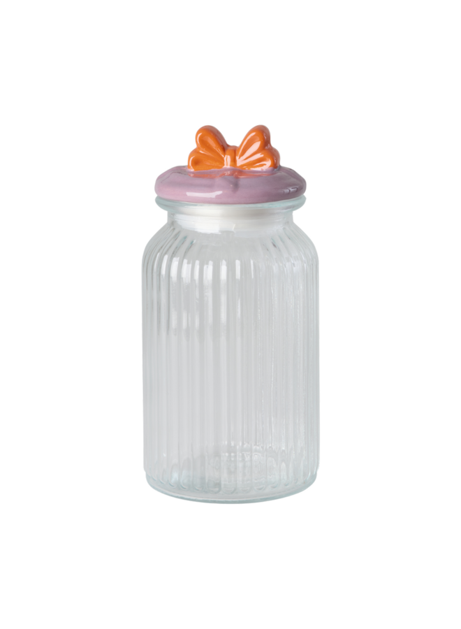 rice - Groot strik glas pot - Paars