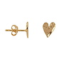 Bibi Camille - Hammered heart stud earring - Gold
