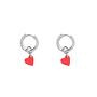 Bibi Camille - Small heart hoop earring - Silver neon pink