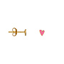 Bibi Camille - Mini heart stud earring - Gold light pink