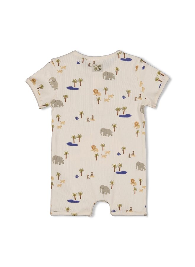 Feetje - Kort pakje rib AOP - Safari Savage - Offwhite