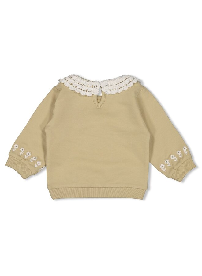 Feetje - Sweater met kraag relaxed fit - Let Your Dreams Blossom - Groen