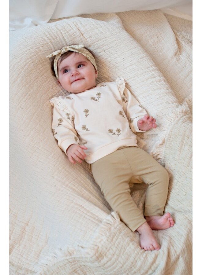 Sweater AOP embroidery relaxed fit - Let Your Dreams Blossom - Offwhite