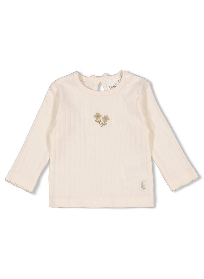 Longsleeve pointelle rib - Let Your Dreams Blossom - Offwhite